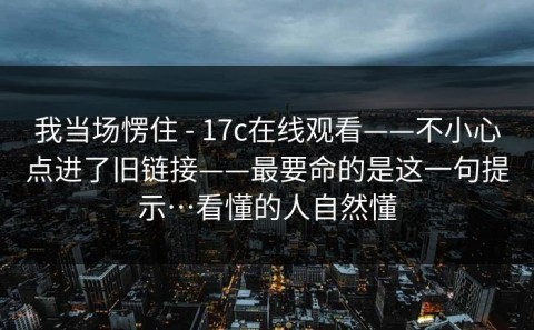 我当场愣住 - 17c在线观看——不小心点进了旧链接——最要命的是这一句提示…看懂的人自然懂