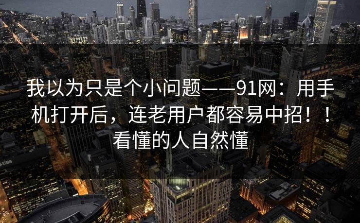 我以为只是个小问题——91网：用手机打开后，连老用户都容易中招！！看懂的人自然懂
